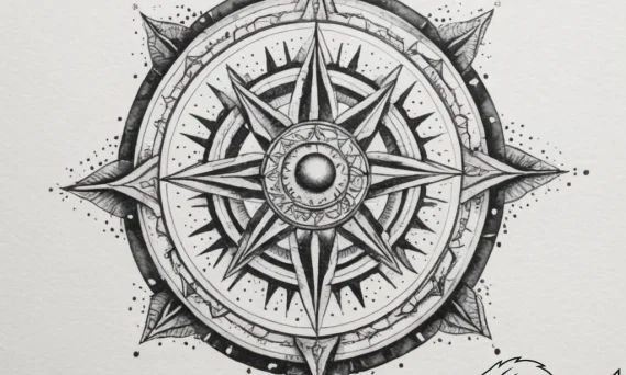 Tattoo design: a stylized kolovrat with subtl... - tattoo sketch (№1755356100_0, 16.08.2025 14:55) — tattoovalue.net