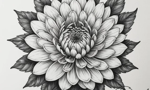 Chrysanthemum, tattoo flash sheet design, lin... - tattoo sketch (№1755356896_0, 16.08.2025 15:08) — tattoovalue.net