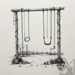 An empty playground at dusk, swings gently mo… – tattoo sketch (№1755357300_0, 16.08.2025 15:15) — tattoovalue.net
