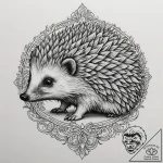 Hedgehog, concept art for tattoo, on a clean… – tattoo sketch (№1755357500_0, 16.08.2025 15:18) — tattoovalue.net