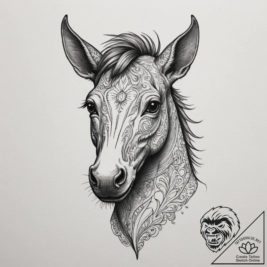 Kelpie, tattoo flash sheet design, on a clean... - tattoo sketch (№1755357698_0, 16.08.2025 15:21) — tattoovalue.net