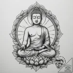 Buddha, tattoo drawing outline, black and gre… – tattoo sketch (№1755358098_0, 16.08.2025 15:28) — tattoovalue.net