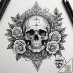 Tattoo sketch: a celestial blacksmith’s tools… – tattoo sketch (№1755359105_0, 16.08.2025 15:45) — tattoovalue.net