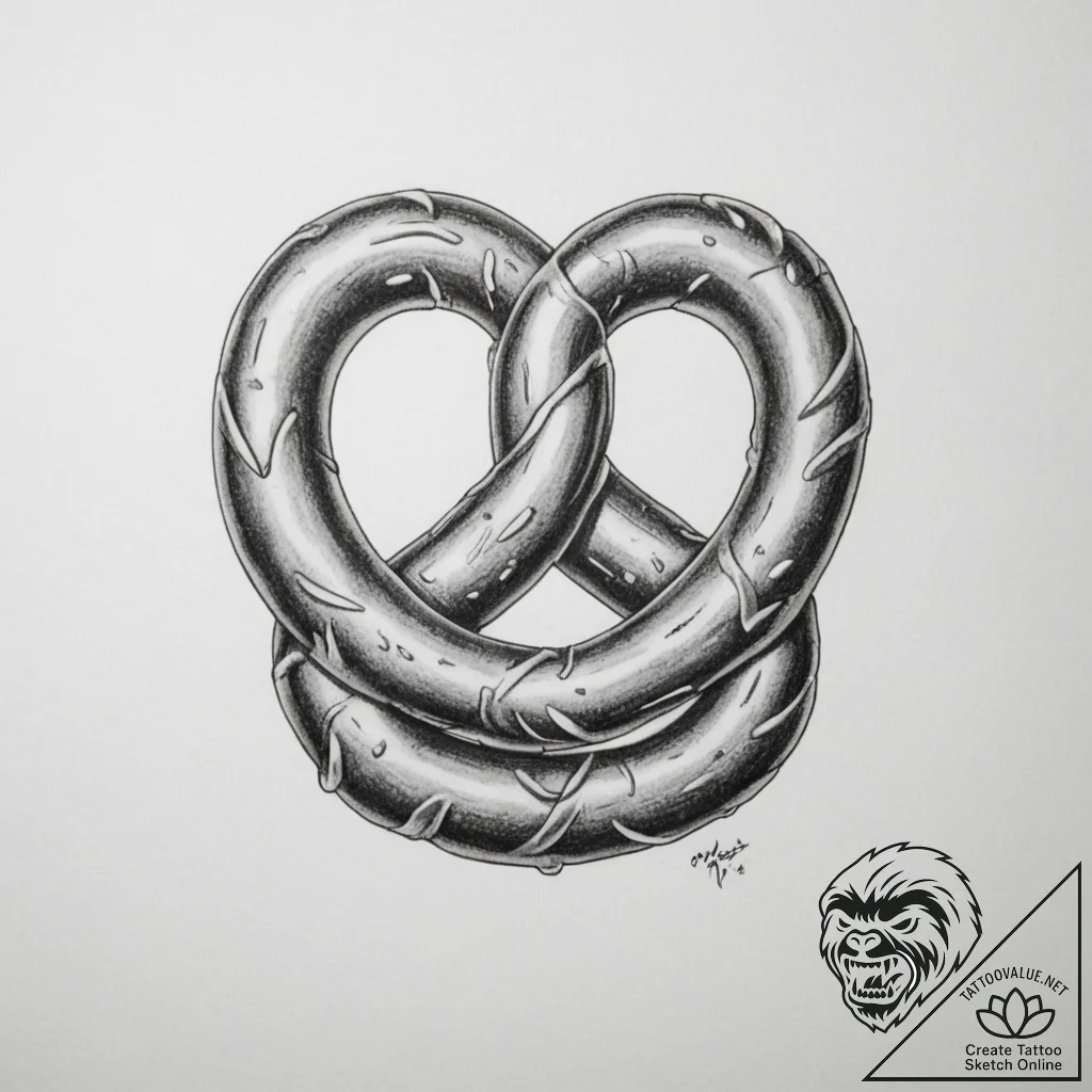 Tattoo design 'pretzel' on one, 'beer' on the... - tattoo sketch (№1755359308_0, 16.08.2025 15:48) — tattoovalue.net