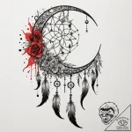 Tattoo design a crescent moon with a delicate… – tattoo sketch (№1755359916_0, 16.08.2025 15:58) — tattoovalue.net