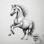 Tattoo sketch a proud stallion, rearing up, s… – tattoo sketch (№1755362910_0, 16.08.2025 16:48) — tattoovalue.net