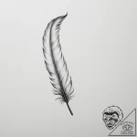 A burning feather – tattoo sketch (№1755363308_0, 16.08.2025 16:55) — tattoovalue.net