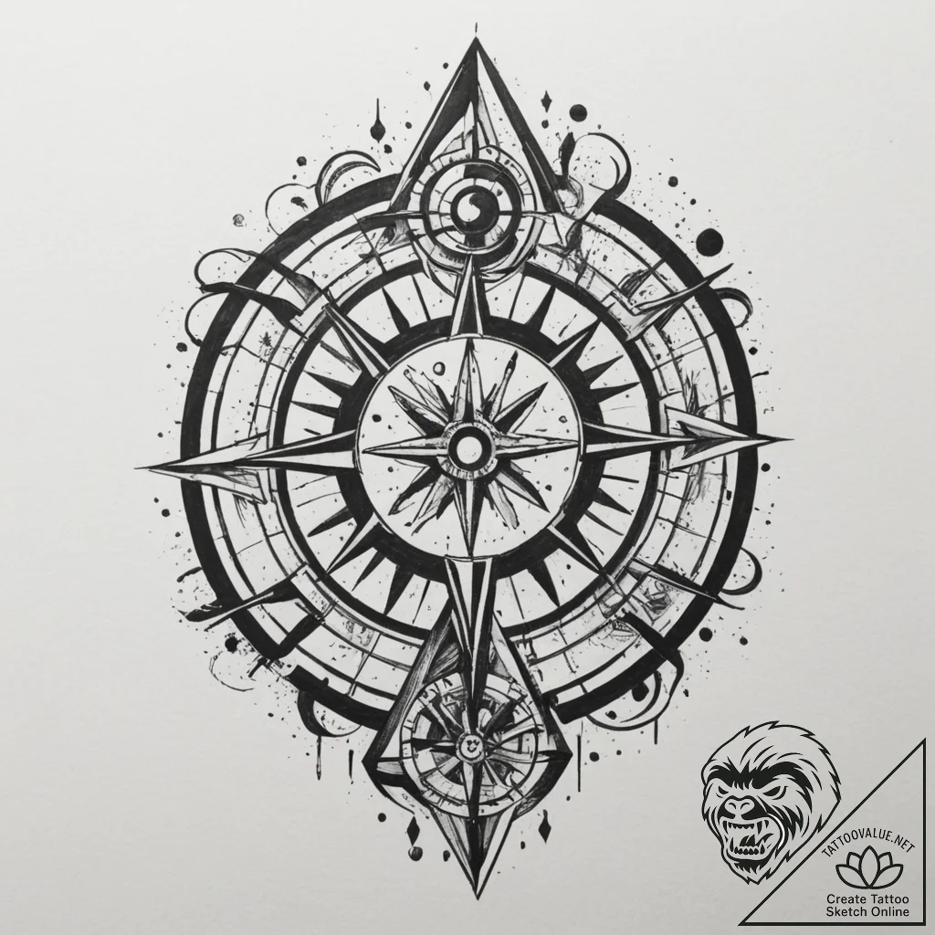 Tattoo design a zodiac symbol integrated into... - tattoo sketch (№1755363712_0, 16.08.2025 17:01) — tattoovalue.net