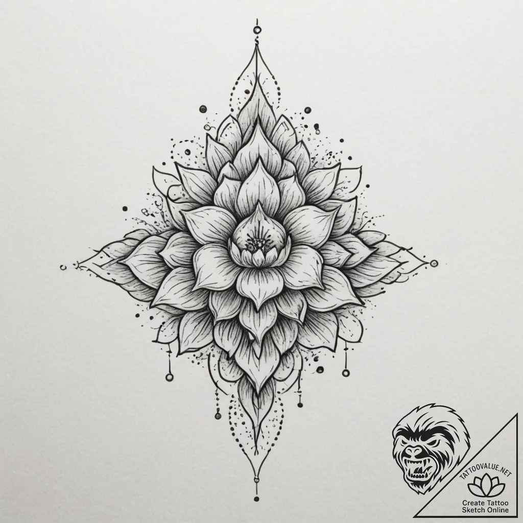 Tattoo design an abstract depiction of resili... - tattoo sketch (№1755364323_0, 16.08.2025 17:12) — tattoovalue.net
