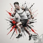 Tattoo design a marathon runner crossing the… – tattoo sketch (№1755364739_0, 16.08.2025 17:18) — tattoovalue.net