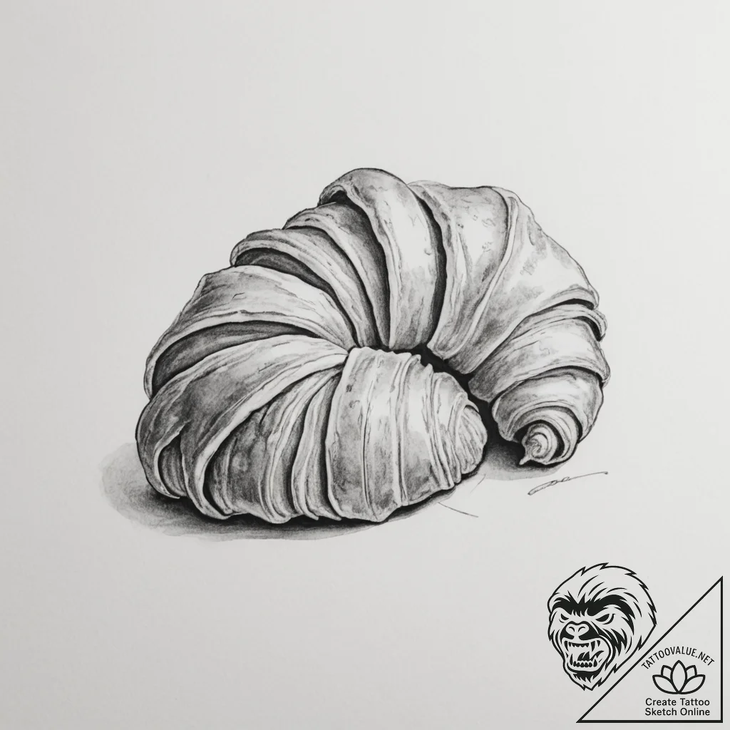 Croissant - tattoo sketch (№1755366581_0, 16.08.2025 17:49) — tattoovalue.net