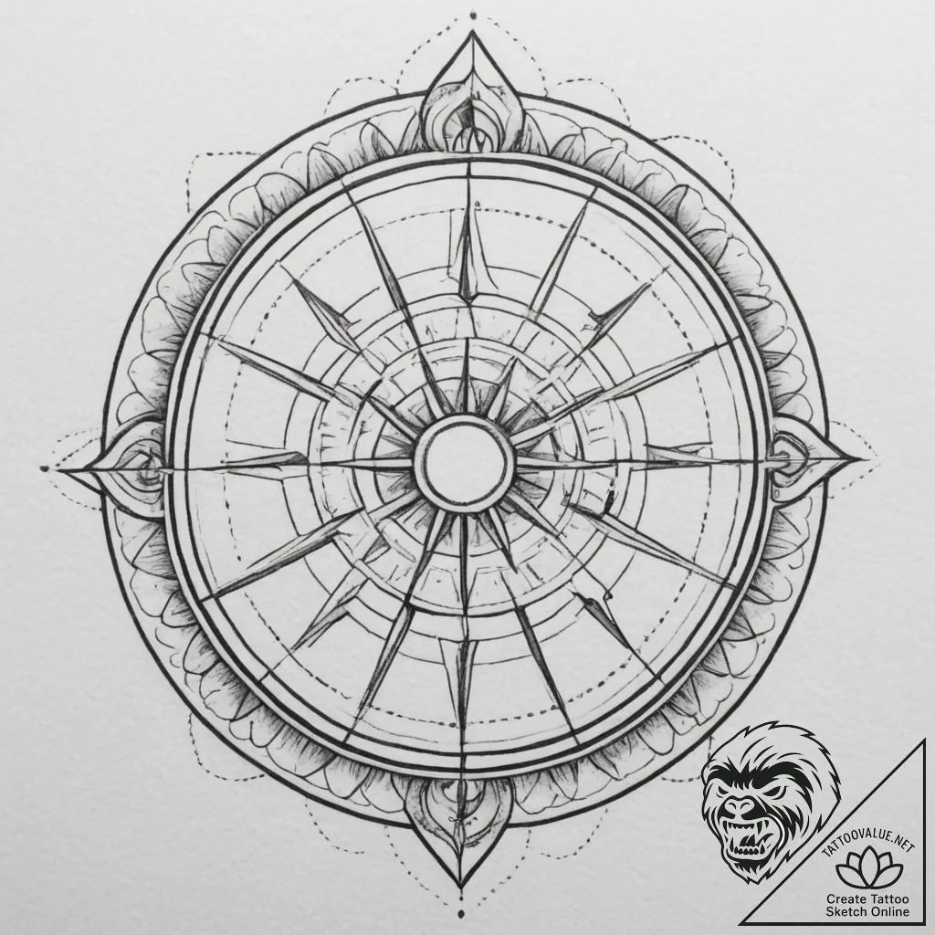 Tattoo sketch a stylized representation of th... - tattoo sketch (№1755367811_0, 16.08.2025 18:10) — tattoovalue.net