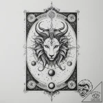 Tattoo sketch a zodiac glyph integrated into… – tattoo sketch (№1755368420_0, 16.08.2025 18:20) — tattoovalue.net