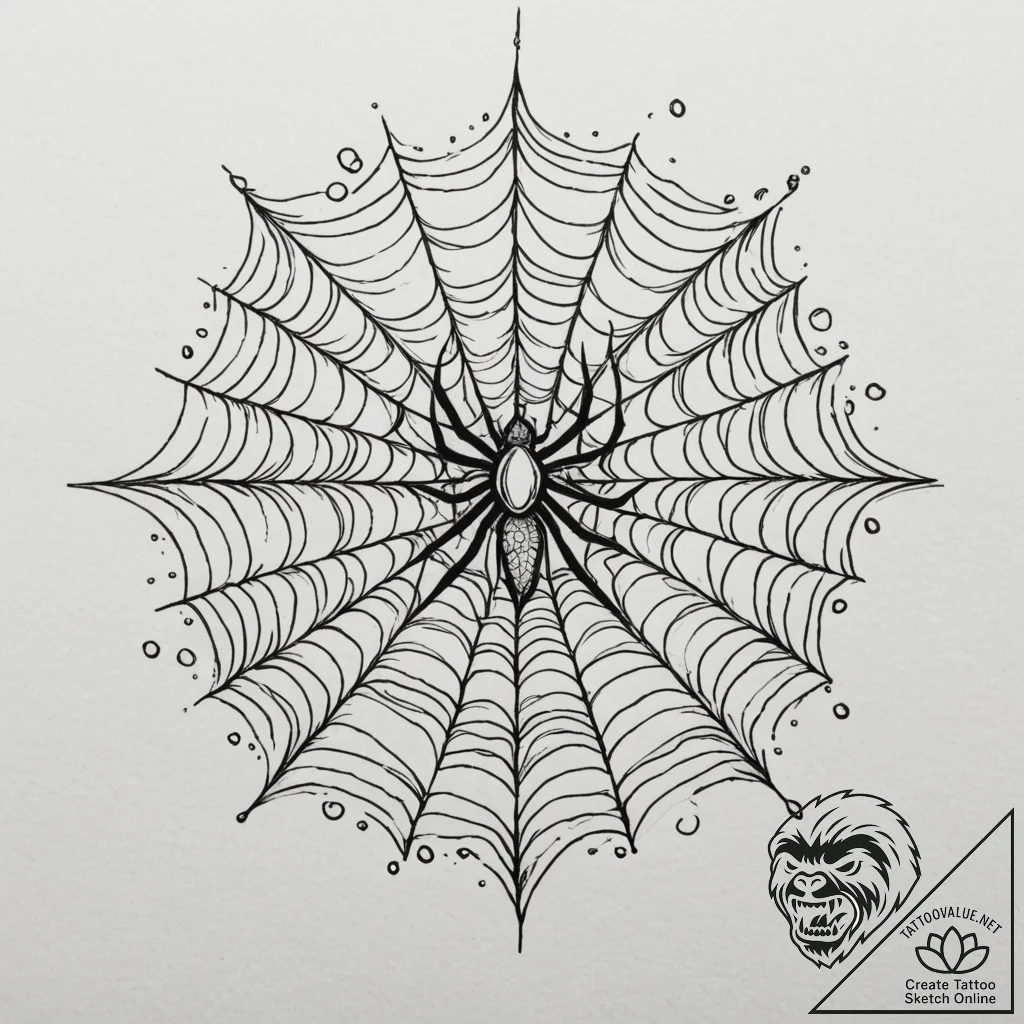 Tattoo design a delicate, intricate spiderweb... - tattoo sketch (№1755368620_0, 16.08.2025 18:23) — tattoovalue.net