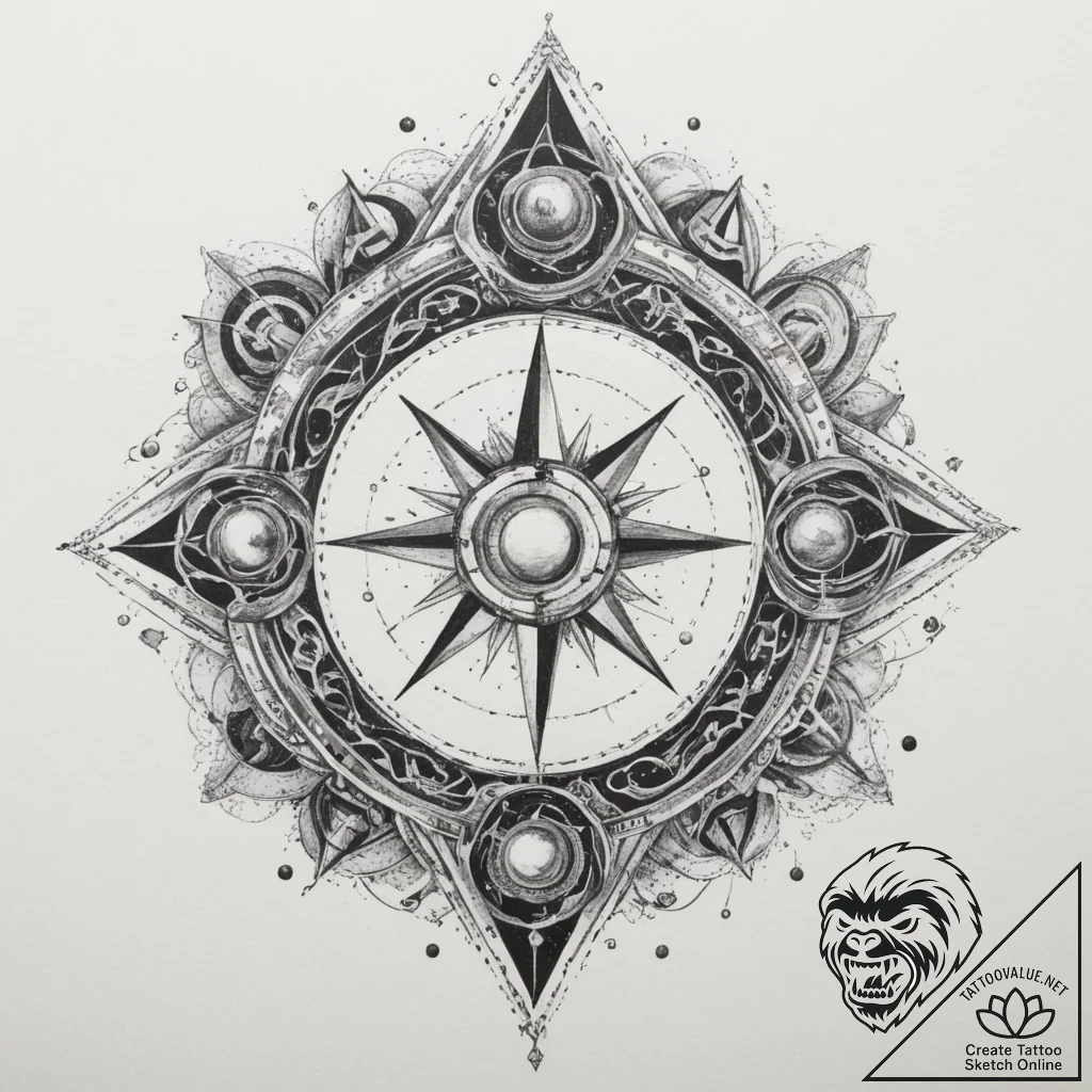 Tattoo design a nebula effect rendered entire... - tattoo sketch (№1755368821_0, 16.08.2025 18:27) — tattoovalue.net