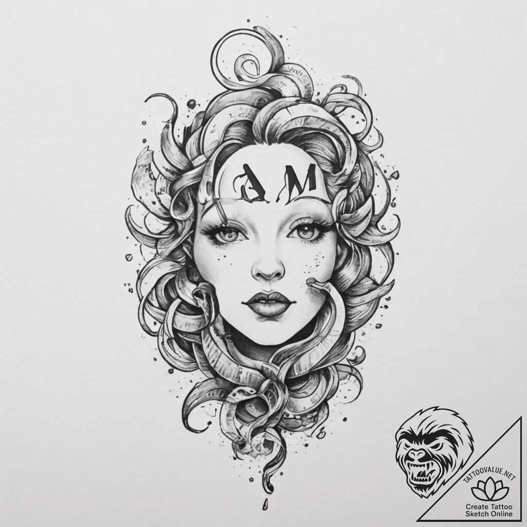 Tattoo sketch "i am" text for aries, with a f... - tattoo sketch (№1755369823_0, 16.08.2025 18:43) — tattoovalue.net
