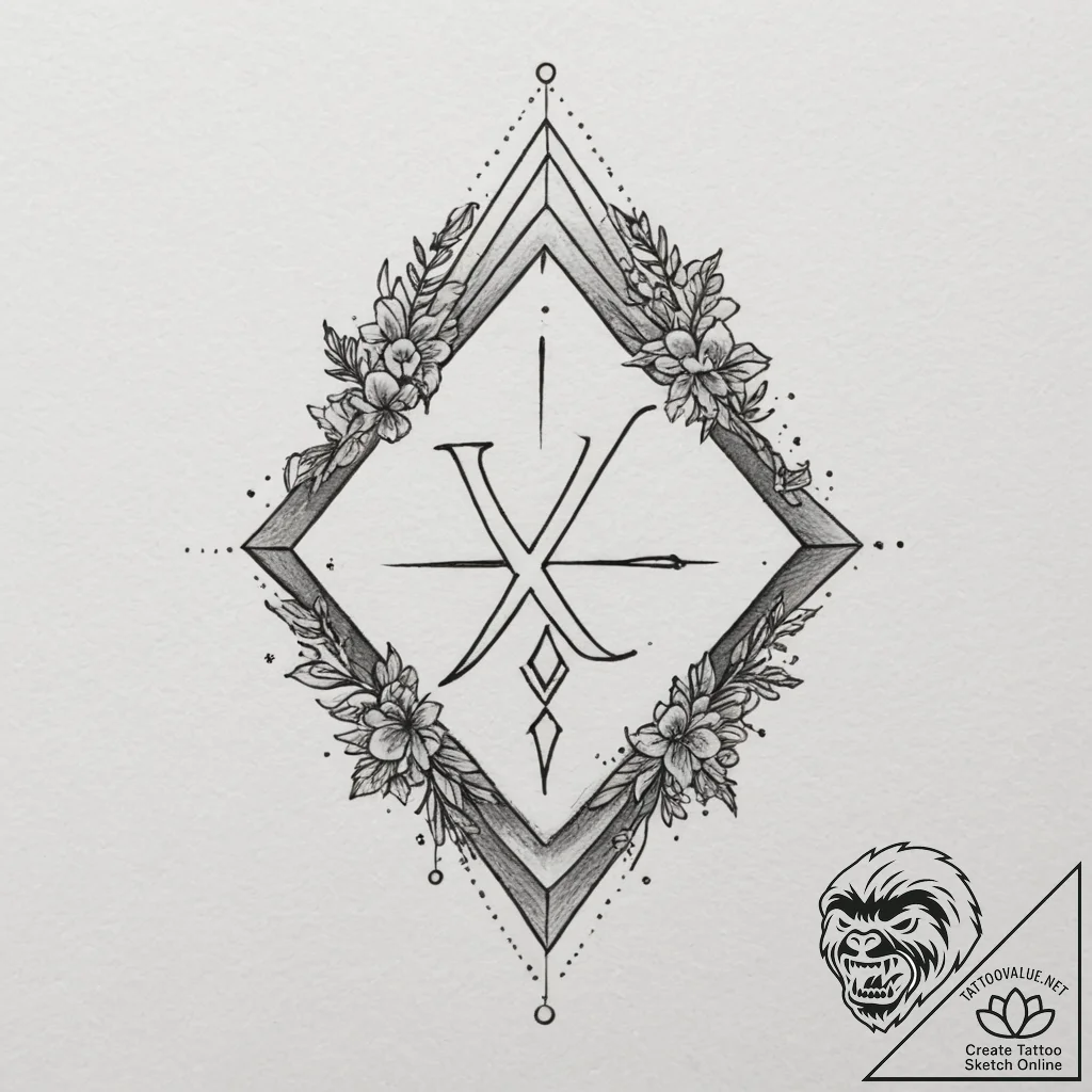 109. tattoo design: a minimalist "yest" rune,... - tattoo sketch (№1755371619_0, 16.08.2025 19:13) — tattoovalue.net