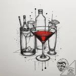 A dimly lit, atmospheric speakeasy bar with v… – tattoo sketch (№1755372407_0, 16.08.2025 19:26) — tattoovalue.net