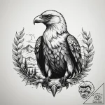 Tattoo design a stylized raven or eagle watch… – tattoo sketch (№1755373196_0, 16.08.2025 19:39) — tattoovalue.net