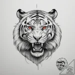 Saber-toothed tiger, tattoo sketch design, bl… – tattoo sketch (№1755373591_0, 16.08.2025 19:46) — tattoovalue.net
