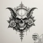 Gargoyle on a ledge (is there, but can be a c… – tattoo sketch (№1755373793_0, 16.08.2025 19:49) — tattoovalue.net