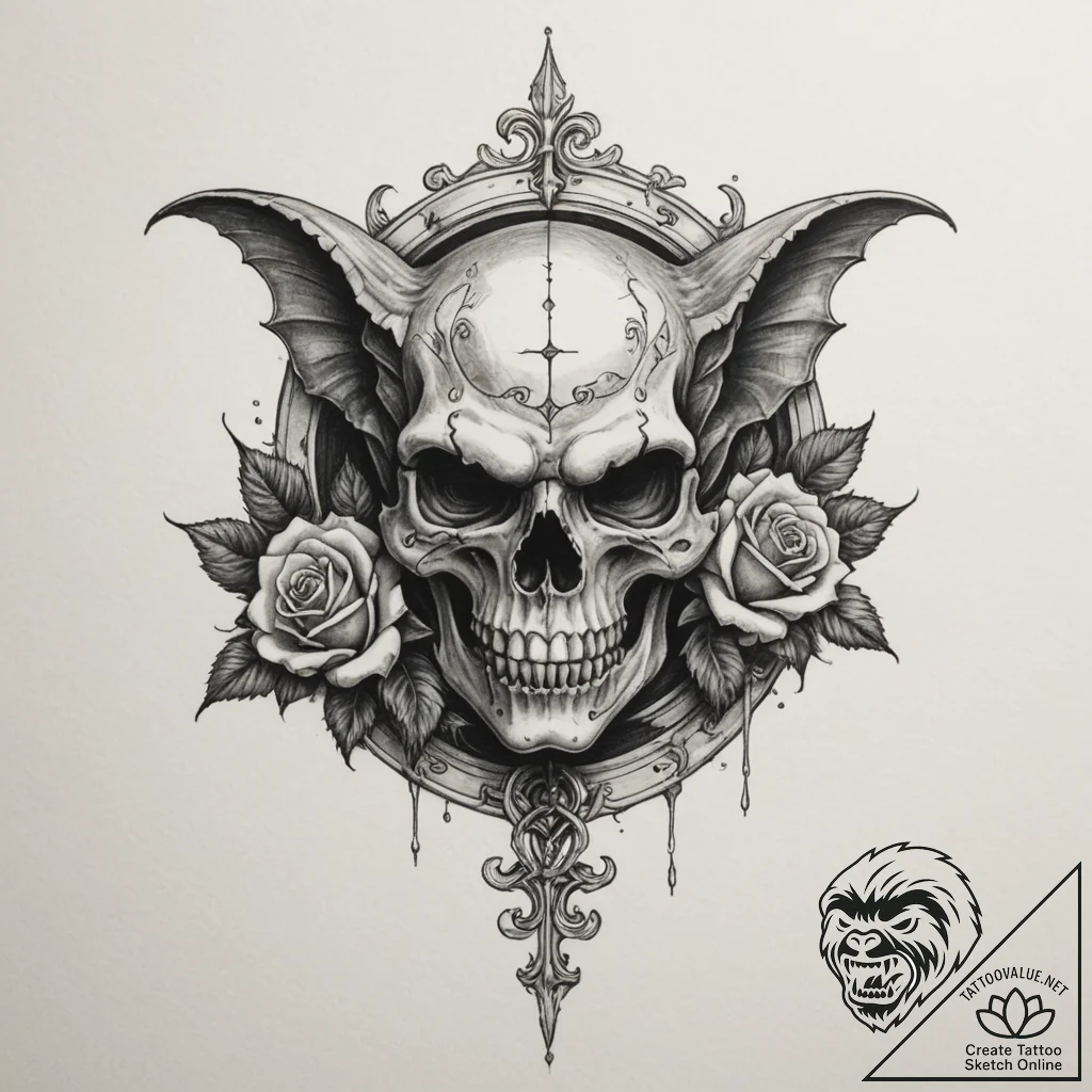 Gargoyle on a ledge (is there, but can be a c... - tattoo sketch (№1755373793_0, 16.08.2025 19:49) — tattoovalue.net