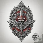 Tattoo design a generic military badge or ins… – tattoo sketch (№1755373991_0, 16.08.2025 19:53) — tattoovalue.net