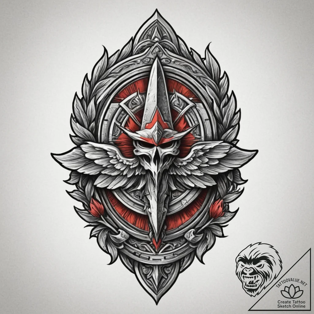 Tattoo design a generic military badge or ins... - tattoo sketch (№1755373991_0, 16.08.2025 19:53) — tattoovalue.net