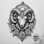 Tattoo sketch an aries ram with mars’ glyph e… – tattoo sketch (№1755374190_0, 16.08.2025 19:56) — tattoovalue.net