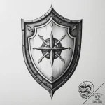 Tattoo design a detailed medieval shield with… – tattoo sketch (№1755374388_0, 16.08.2025 19:59) — tattoovalue.net