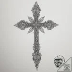 Orthodox cross – tattoo sketch (№1755375965_0, 16.08.2025 20:26) — tattoovalue.net