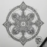 Tattoo design a stylized “game lobby” icon wi… – tattoo sketch (№1755376571_0, 16.08.2025 20:36) — tattoovalue.net