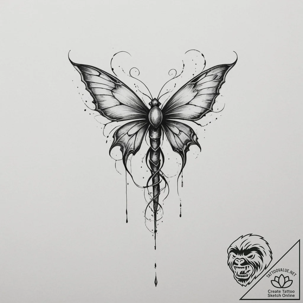 Will-o'-the-wisp, artistic tattoo sketch, on... - tattoo sketch (№1755377966_0, 16.08.2025 20:59) — tattoovalue.net