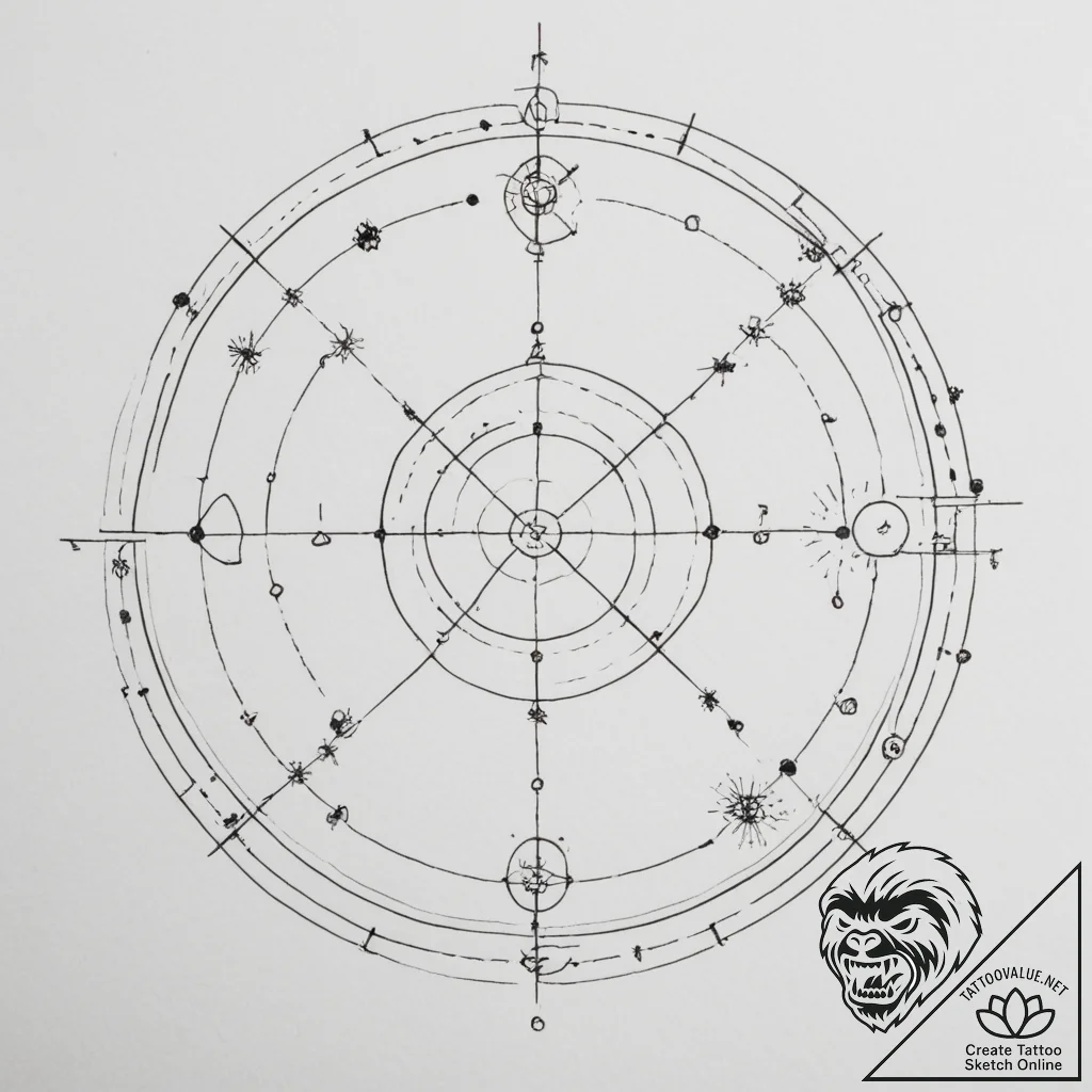 Tattoo sketch a minimalist constellation of a... - tattoo sketch (№1755379174_0, 16.08.2025 21:19) — tattoovalue.net