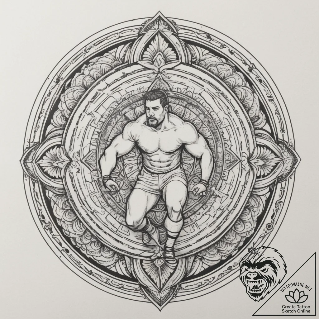 Tattoo sketch a rugby player mid-tackle., tat... - tattoo sketch (№1755382768_0, 16.08.2025 22:19) — tattoovalue.net