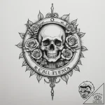 Steering wheel, ink illustration for tattoo,… – tattoo sketch (№1755385543_0, 16.08.2025 23:05) — tattoovalue.net