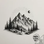 Tattoo sketch a group of adventurers silhouet… – tattoo sketch (№1755386529_0, 16.08.2025 23:22) — tattoovalue.net
