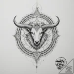 Tattoo design a zodiac animal with a subtle m… – tattoo sketch (№1755386729_0, 16.08.2025 23:25) — tattoovalue.net