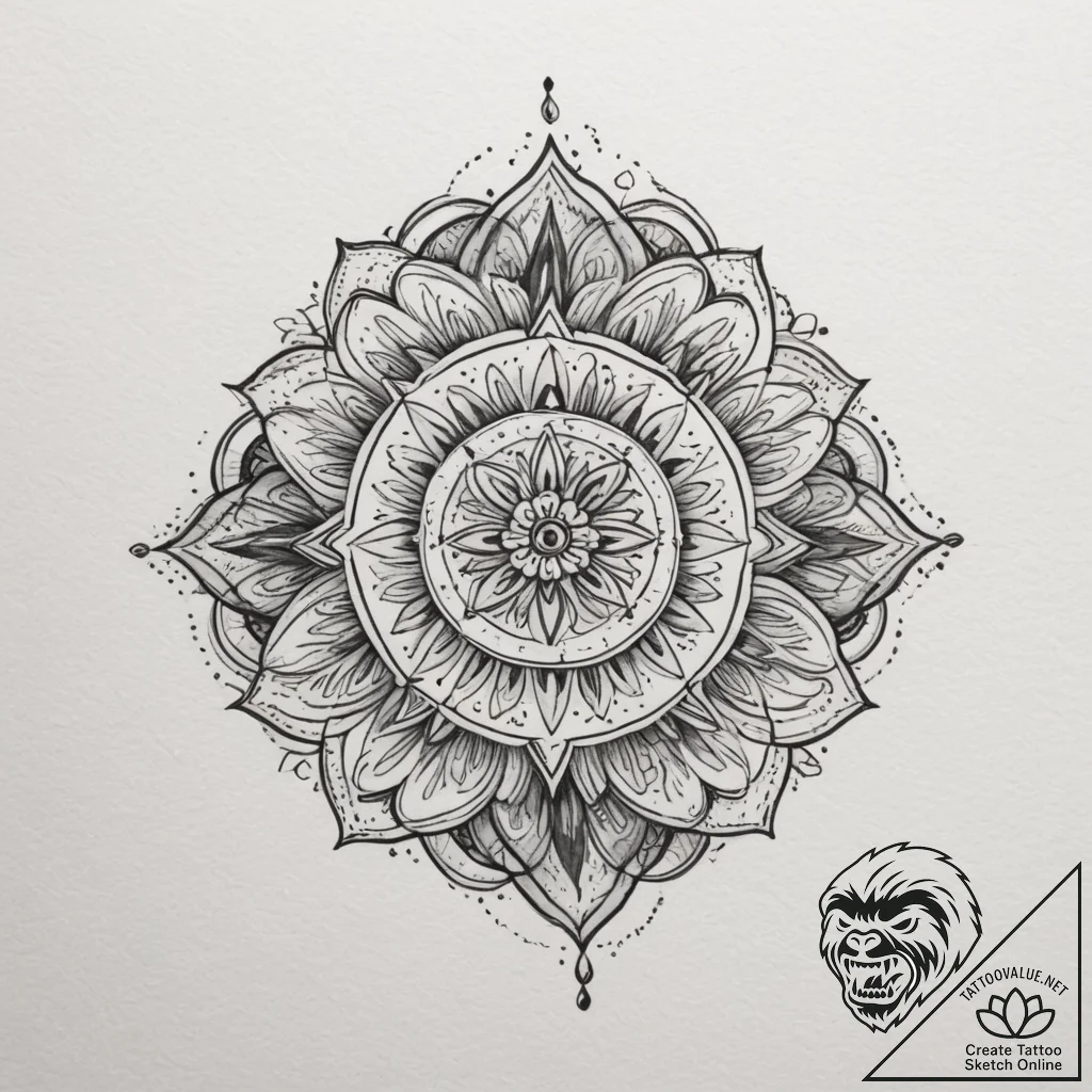 Tattoo sketch a subtle 'mandala' fragment tha... - tattoo sketch (№1755387126_0, 16.08.2025 23:32) — tattoovalue.net
