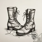 A close-up of a pair of old, cracked leather… – tattoo sketch (№1755387718_0, 16.08.2025 23:41) — tattoovalue.net