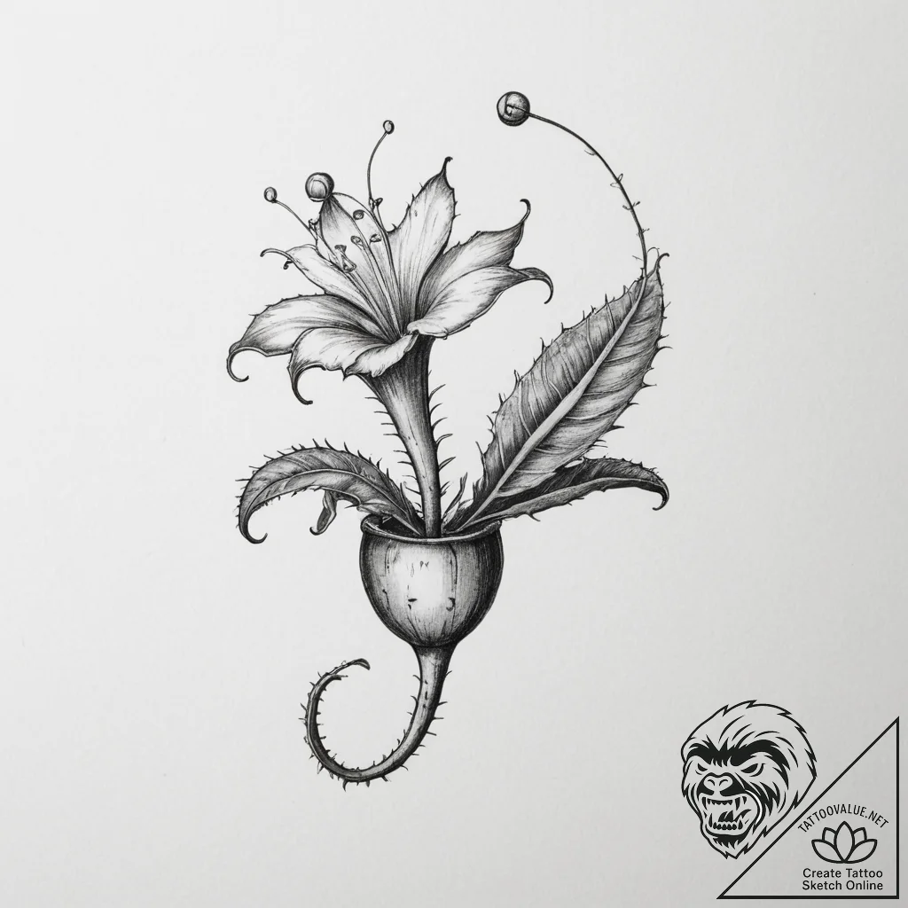 Venus flytrap - tattoo sketch (№1755388708_0, 16.08.2025 23:58) — tattoovalue.net