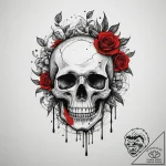Memento mori (still life with a skull), tatto… – tattoo sketch (№1755388903_0, 17.08.2025 00:01) — tattoovalue.net