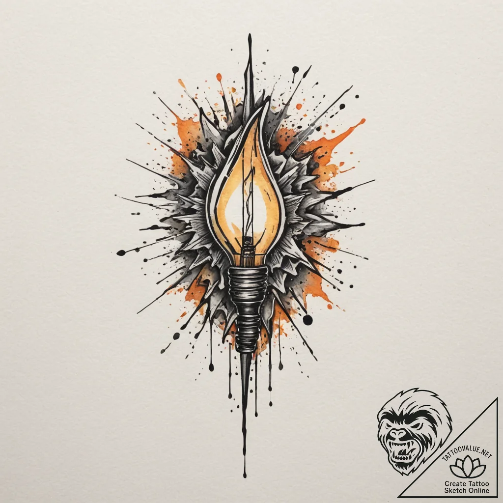 Tattoo design a powerful current of electrici... - tattoo sketch (№1755391477_0, 17.08.2025 00:44) — tattoovalue.net