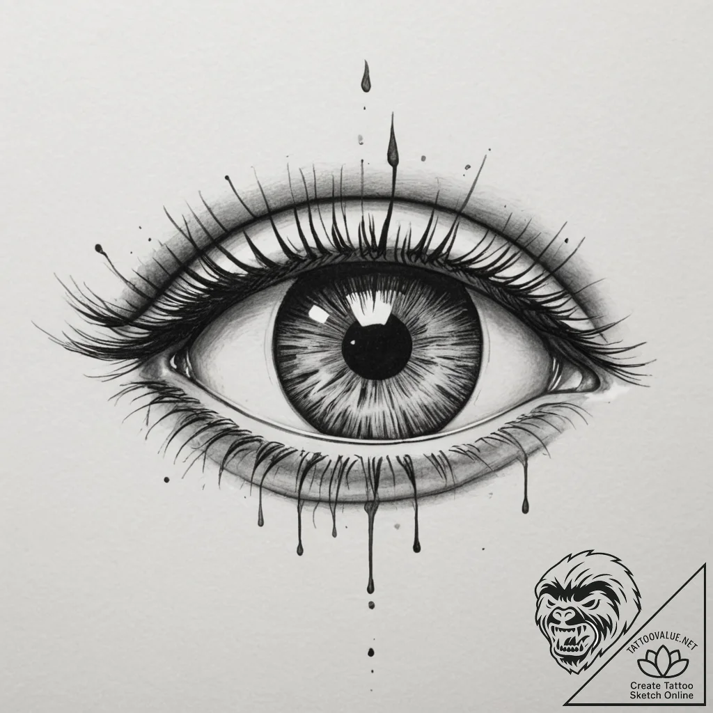 Tattoo design a powerful and serene eye, conv... - tattoo sketch (№1755391873_0, 17.08.2025 00:51) — tattoovalue.net