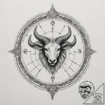 Tattoo sketch a zodiac glyph with a rough, ha… – tattoo sketch (№1755392664_0, 17.08.2025 01:04) — tattoovalue.net