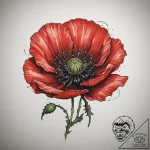 Tattoo sketch a vibrant poppy, with bold wate… – tattoo sketch (№1755393258_0, 17.08.2025 01:14) — tattoovalue.net