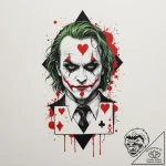 The joker’s playing card, ink illustration fo… – tattoo sketch (№1755393654_0, 17.08.2025 01:20) — tattoovalue.net