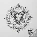 Tattoo design a zodiac symbol appearing on a… – tattoo sketch (№1755396048_0, 17.08.2025 02:00) — tattoovalue.net