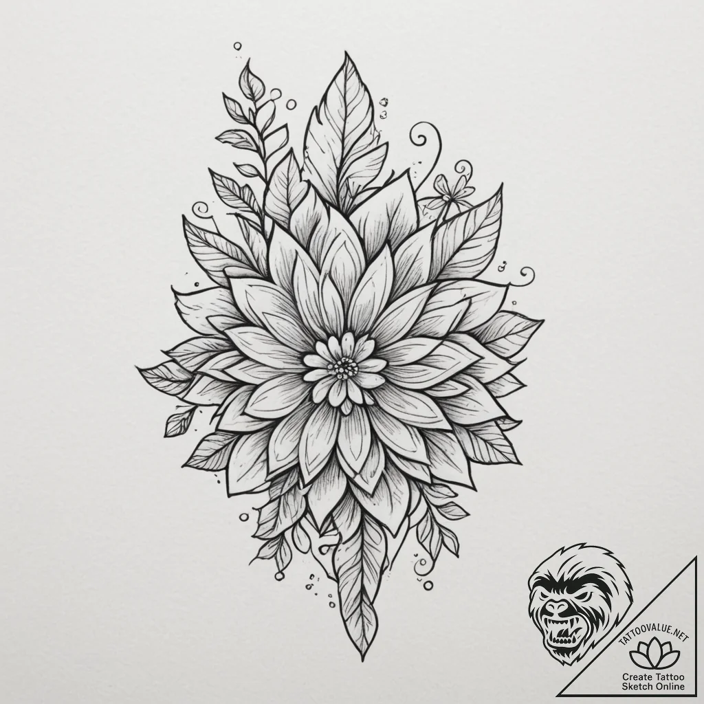 Tattoo sketch a word with subtle floral accen... - tattoo sketch (№1755398485_0, 17.08.2025 02:41) — tattoovalue.net