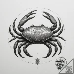 Tattoo design a cancer crab in blackwork, wit… – tattoo sketch (№1755399281_0, 17.08.2025 02:54) — tattoovalue.net